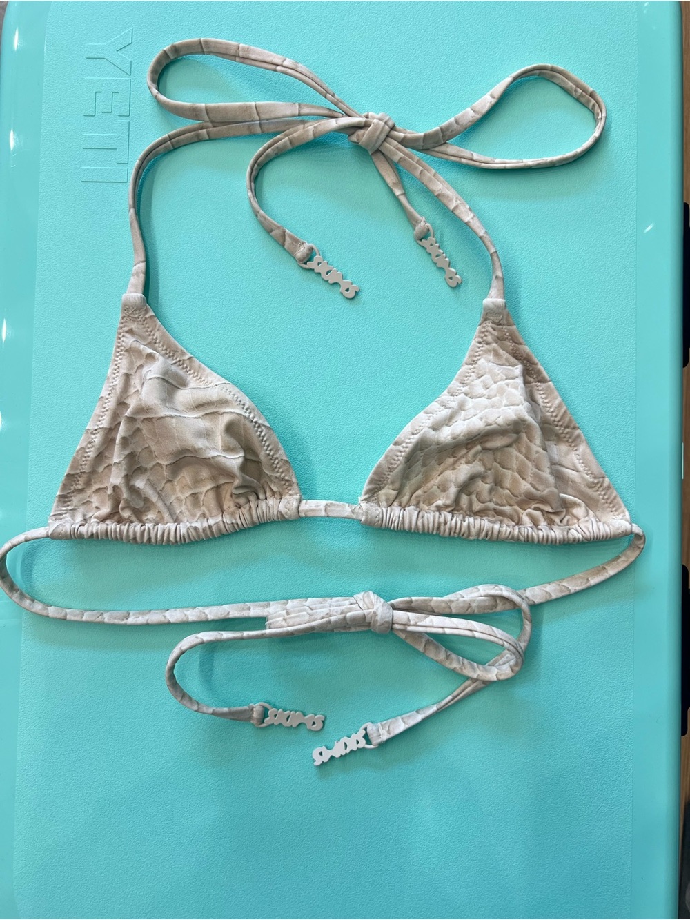 NWOT SKIMS Croc Print Triangle Bikini Top